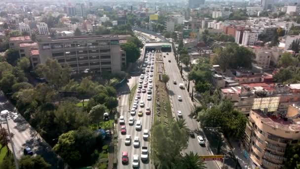 Drohnenschuss Auf Verlassenes Gebäude Und Viaducto Mexiko Stadt — Stockvideo