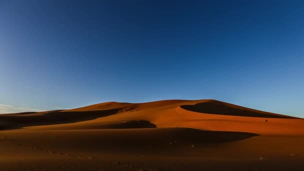 Sahara Pouštní Písečné Duny Teplo Timelapse Horkém Dni Písečné Maroko — Stock video
