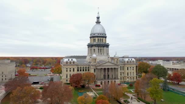 Drone Springfield Illinois Levou Direita Outono — Vídeo de Stock