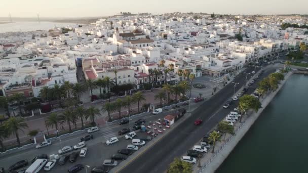 Ayamonte Városkép Guadiana Folyó Ellen Huelva Spanyolország Forgatókönyvi Nézet — Stock videók