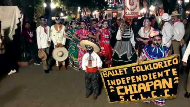 Traditional Dancing Dia Muertos Mexico — Stock Video