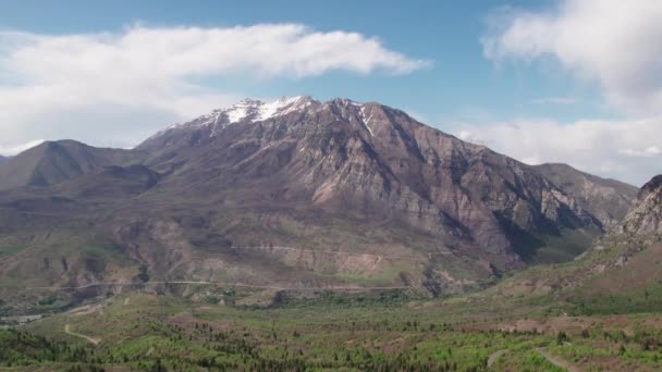 Survol Sommet Des Montagnes Enneigées Utah Wasatch Mountains — Video