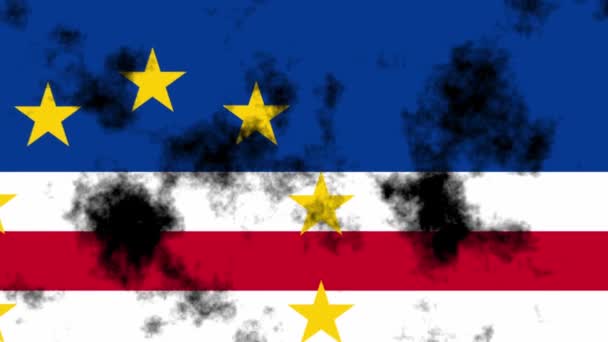 Bandera Cabo Verde Envuelve Evolución Oscuridad — Vídeos de Stock