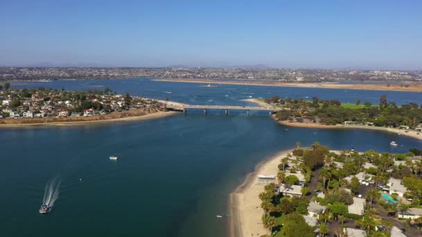 Mission Bay Compreso Crown Point Isola Vacanze Canale Del Pescatore — Video Stock