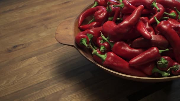 Bowl Ripe Red New Mexico Chile Ready Become Part Spicy — Stock Video