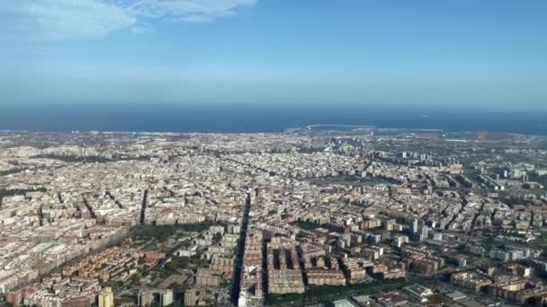 Valencia Stad Spanje Vanuit Lucht — Stockvideo