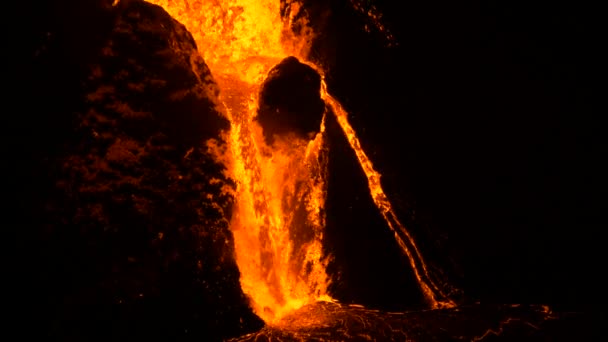 Extreme Lava Cone Collapse Στο Μεγάλο Νησί Της Χαβάη — Αρχείο Βίντεο