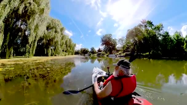 Kajakpaddling Lyons Creek Niagara — Stockvideo