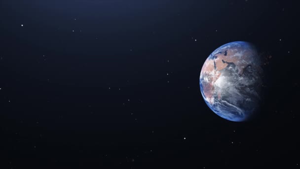 Animace Světlé Stránky Planety Země Rotující Vesmíru — Stock video