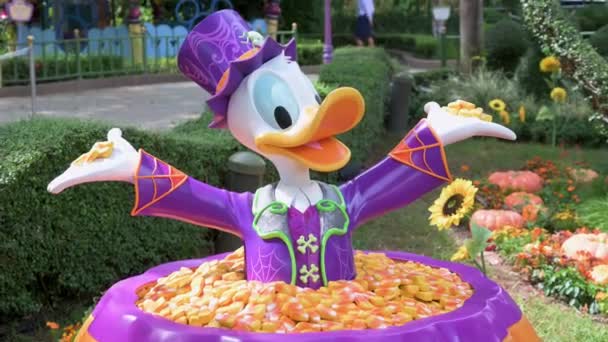 Cadılar Bayramı Süslü Disney Donald Fauntleroy Duck Karakteri Hong Kong — Stok video