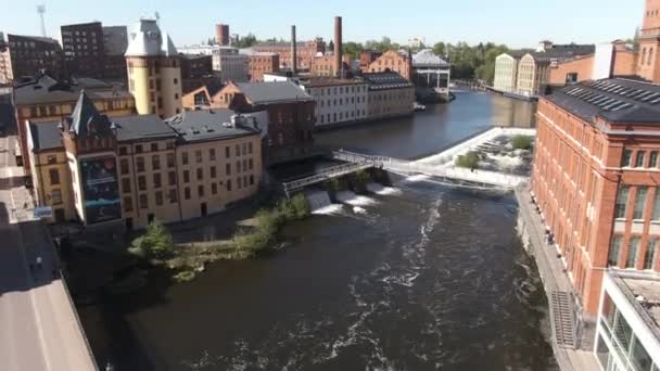 Norrkoping Suède Bâtiments Industriels Convertis Long Rivière — Video
