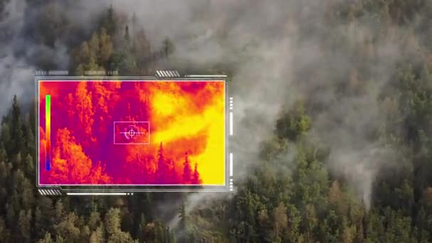 Telecamere Termiche Fornire Diagnostica Incendi Boschivi Incendi Boschivi Animazione — Video Stock