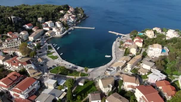 Drone Vista Del Famoso Kassiopi Corfù Greco — Video Stock