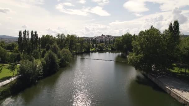 Révélation Passerelle Piétonne Haubans Dessus Rivière Tamega Chaves Portugal — Video