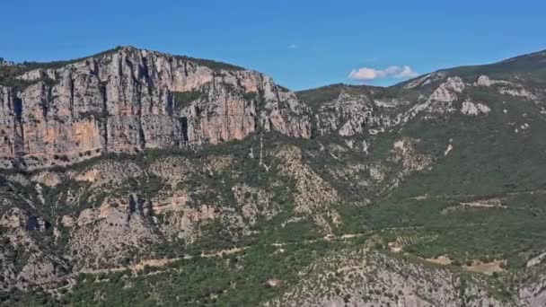 Aiguines France Aerial Avión Tripulado Tiro Panorámico Volando Alrededor Del — Vídeos de Stock