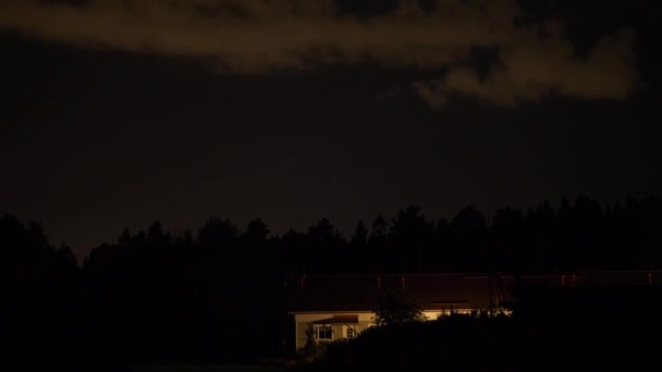 Gewitter Mit Blitz Und Donner Über Haus — Stockvideo