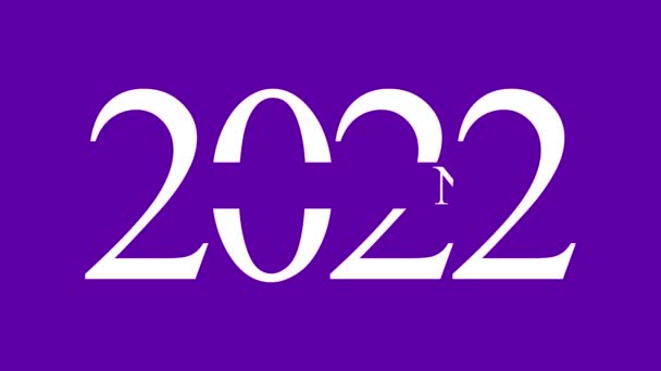 2022年の4K 3Dレンダリング グラフィック年 時間アニメーション 青の背景に白い文字 コンピュータグラフィックスを生成します アニメーションデザイン — ストック動画