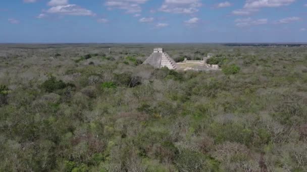 Kukulkai Piramis Chichen Itza Maja Régészeti Komplexumban Yucatan Mexikóban Légi — Stock videók