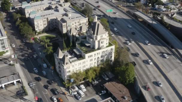 Reculez Lentement Des Hollywood Tower Apartments Hollywood Californie Avec Une — Video