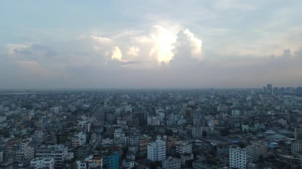 Vista Aérea Dolly Del Paisaje Urbano Dhaka Bangladesh — Vídeos de Stock