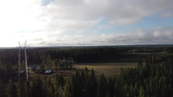 Flygskott Som Flyger Över Österbotten Finland Skog Och Natur — Stockvideo