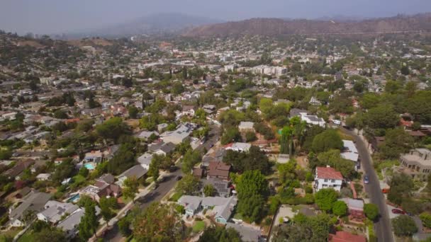 Aerial Boom Eagle Rock Neighoborhood Houses Streets — Stock Video