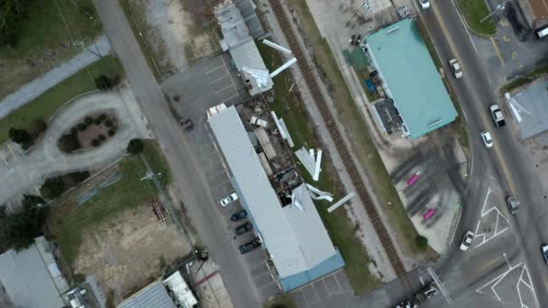 Luchtfoto Van Land Zuidelijke Mississippi Regio Orkaan Zeta Gebouwen Werden — Stockvideo