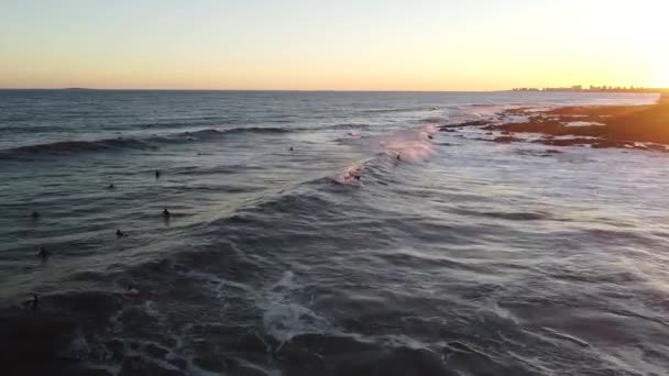 Puesta Sol Playa Punta Del Este Uruguay — Vídeo de stock