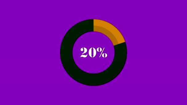 放射状または円形の進行バー 緑色の色のテンプレート 現代のモーショングラフィックス フラットスタイル 明るくシンプルなUiダイアグラム要素 画面モードのための紫に分離 — ストック動画