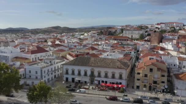 Silves Old Town Algarve Portugalsko Letecký Záběr — Stock video