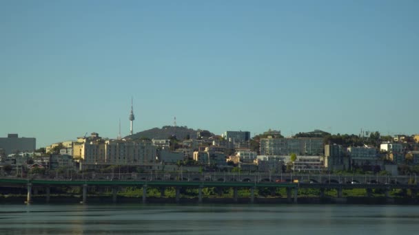 Het Yongsan District Van Seoul Zuid Korea Historische Namsan Tower — Stockvideo