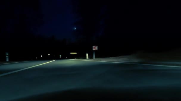 Nightdrive Hyperlapse Kricket Und Orangefilm Look Von Der Fahrzeugfront Konzept — Stockvideo