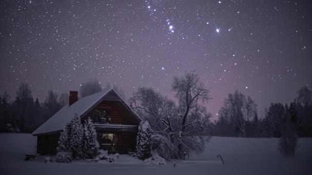 Time Lapse Shot Van Vliegende Sterren Nachts Hemel Boven Het — Stockvideo