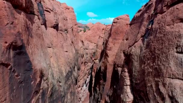 Buckskin Gulch Slot Canyon Utah Aerial View Deep Slot Canyon — Stock Video