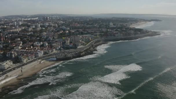 Blick Auf Das Meer Vom Himmel Estoril — Stockvideo