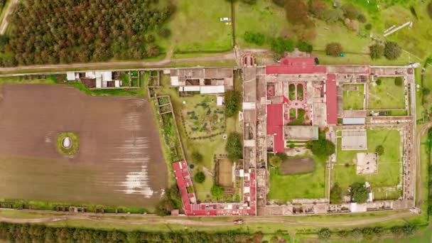 Vista Aerea Dall Alto Verso Basso Della Tenuta Piantagione Messico — Video Stock