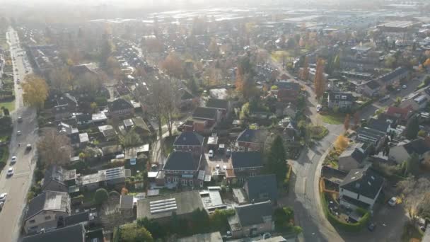 Aérea Casas Nuevas Barrio Suburbano Más Antiguo — Vídeos de Stock