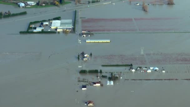 Inundaciones Generalizadas Casas Sumergidas Carreteras 2021 Inundaciones Catastróficas Abbotsford Canadá — Vídeos de Stock