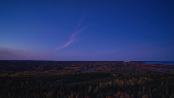 Solnedgång Till Aurora Borealis Timelapse Radisson Quebec — Stockvideo