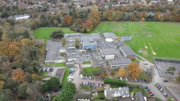 Robert Barclay Academy Hoddesdon Hertfordshire Egyesült Királyság Aerial Drone View — Stock videók
