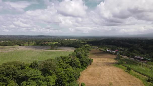 Aerial Footage Costa Rican Farmland Province Alajuela Green Season Central — Stock Video