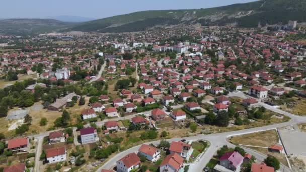 Bileca Town Bosnia Dan Herzegovina Drone Aerial View Cityscape Sunny — Stok Video