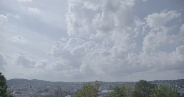 Přesun Zataženou Oblohou Obzoru Stuttgartu Německo — Stock video