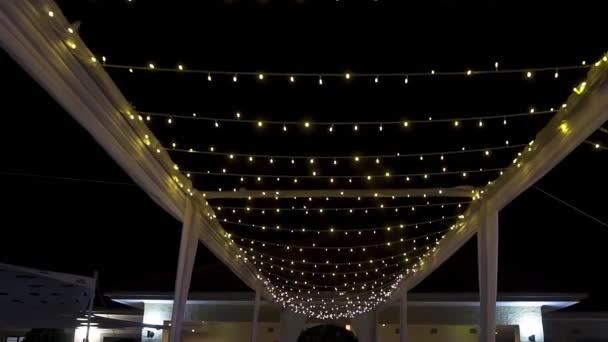 Barevná Noční Událost Krásnými Neonovými Světly Dekorace — Stock video