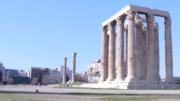 Ruines Antiques Dans Centre Athènes Grèce — Video