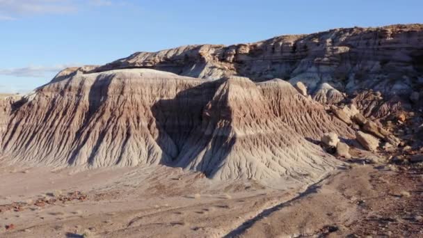 Luchtfoto Van Rechts Naar Links Het Prachtige Landschap Van Petrified — Stockvideo