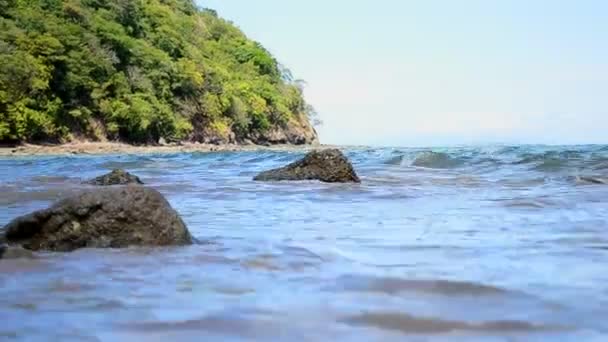 Gyönyörű Buja Partvonal Costa Rica Nyugati Partján Elfogták Teljes Alacsony — Stock videók