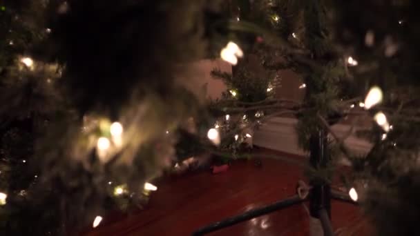 Kerstboom Vol Met Licht — Stockvideo