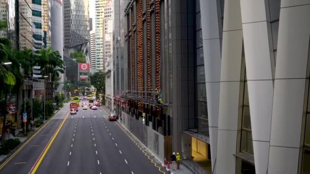 Sen Eftermiddag Trafik Robinson Road Central Business District Centrala Singapore — Stockvideo