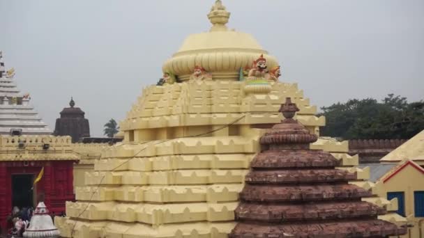Detalles Arquitectónicos Azotea Sobre Puerta Principal Del Templo Jagannath Puri — Vídeos de Stock